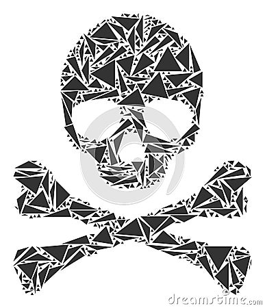 Death Skull Mosaic of Triangles Vector Illustration