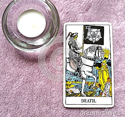 Death Tarot Card End Changes Transformation Stock Photo