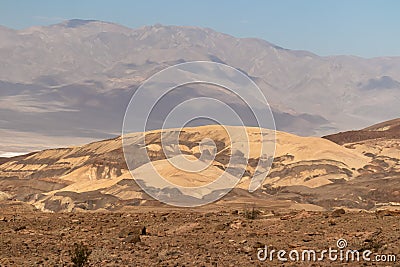 Death Valley - Scenic view of colorful geology of multi hued Artist Palette rock formations near Furnace Creek, California, USA Stock Photo