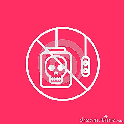 Death warning ine art industry icon Vector Illustration