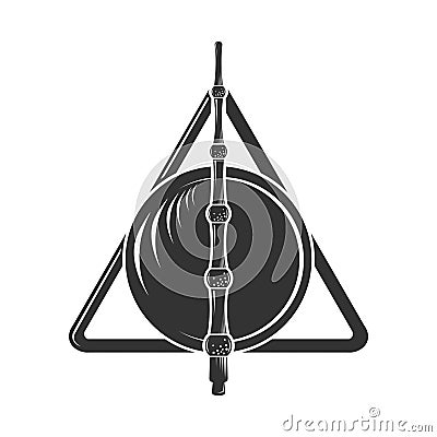 Deathly Hallows, a symbol from the Harry Potter book. A magic wand, a resurrection stone, and a cloak of invisibility. Vector Vector Illustration