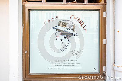 Coco Chanels store front in Deauville Editorial Stock Photo