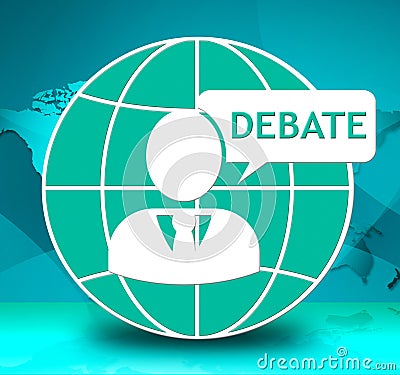 Debate Showing Group Discussion Dialog 3d Illustration Stock Photo