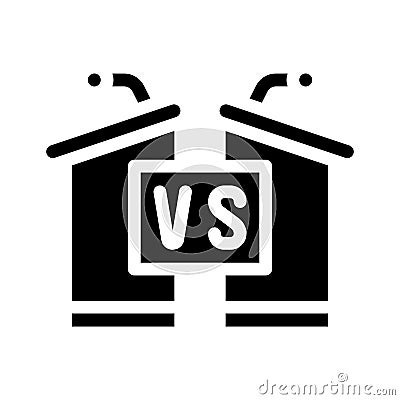 Debates candidates tribunes glyph icon vector illustration Vector Illustration