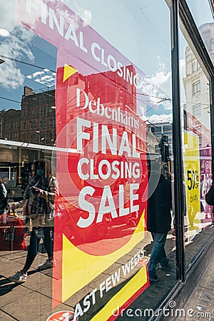 Debenhams shop window display Editorial Stock Photo