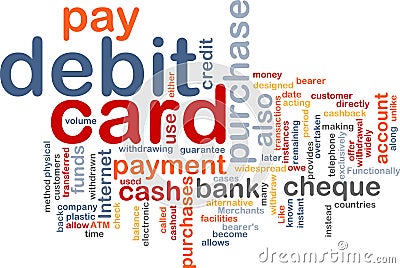 Debit card word cloud Cartoon Illustration