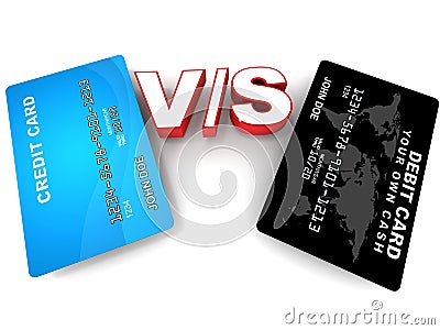 Debit versus credit card Stock Photo