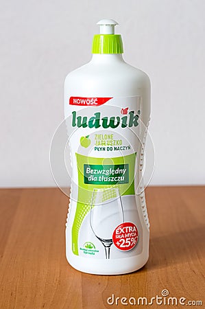 Ludwik green apple washing-up liquid Editorial Stock Photo