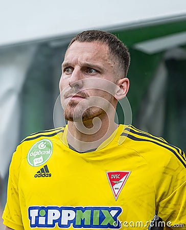 Debrecen goalkeeper Balazs Megyeri before Hungarian OTP Bank League Gameweek 32 match Ferencvaros vs Debrecen (1-3 Editorial Stock Photo