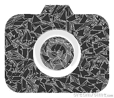 Debris Mosaic Photocamera Icon Vector Illustration