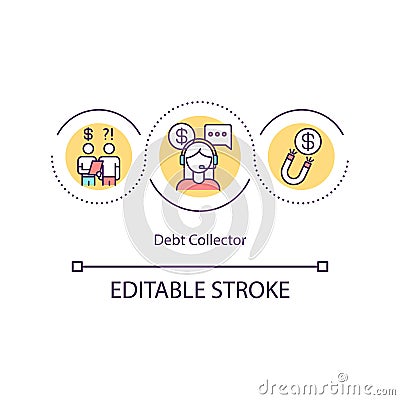 Debt collector concept icon Vector Illustration