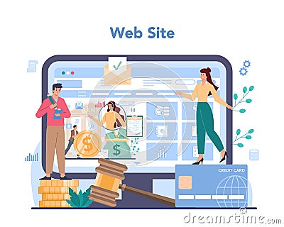 Debt collector online service or platform. Pursuing payment Vector Illustration