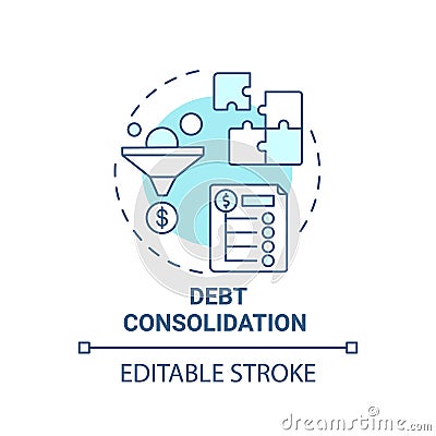 Debt consolidation concept icon Vector Illustration