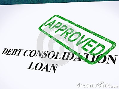 Debt Consolidation Loan Approved Stock Photo