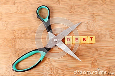 Debt cutting Stock Photo