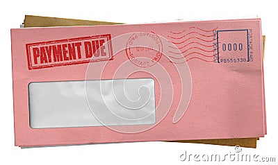 Debt Envelope Stack Stock Photo
