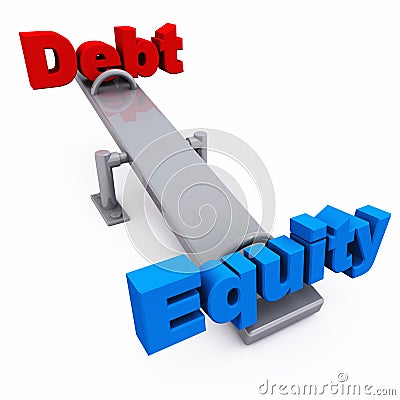 Debt equity balance Stock Photo