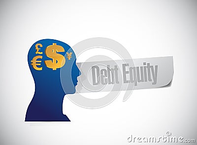 Debt equity sign illustration design Cartoon Illustration