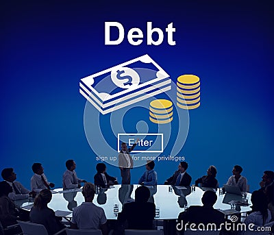 Debt Loan Credit Money Financial Problem Concept Stock Photo