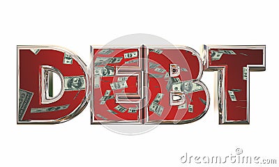 Debt Money Owed Bills Payment Word Stock Photo