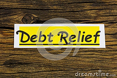 Debt relief forgiveness business personal tax burden bankruptcy Stock Photo