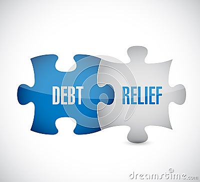 debt relief puzzle pieces illustration design Cartoon Illustration