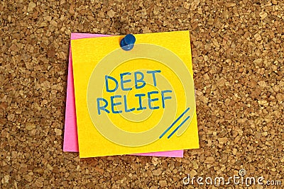 Debt relief sticky Stock Photo