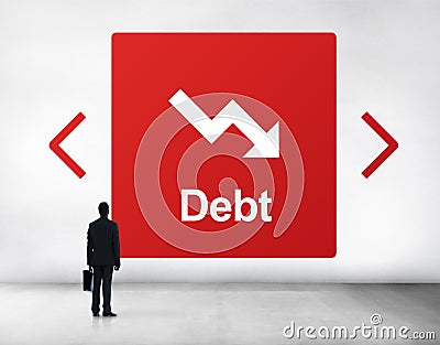 Debt Risk Difficulty Downfall Concept Stock Photo