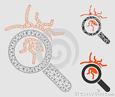 Debugger Explorer Vector Mesh Network Model and Triangle Mosaic Icon Vector Illustration