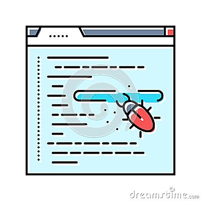 debugging code software color icon vector illustration Vector Illustration