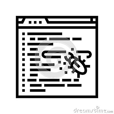 debugging code software line icon vector illustration Cartoon Illustration