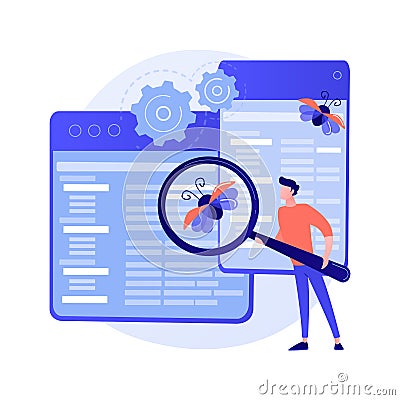 Debugging firewall vector concept metaphor Vector Illustration