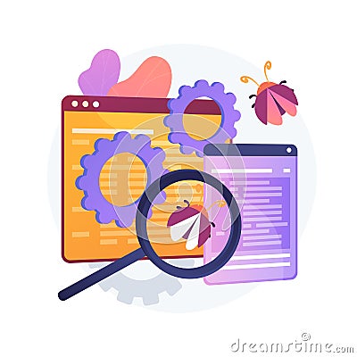 Debugging firewall vector concept metaphor Vector Illustration