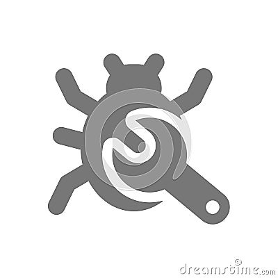Debugging malware or spyware vector icon Vector Illustration