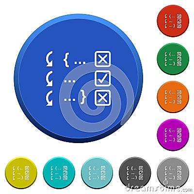 Debugging program beveled buttons Stock Photo