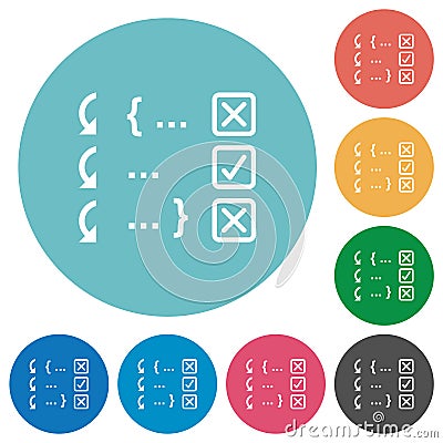 Debugging program flat round icons Stock Photo