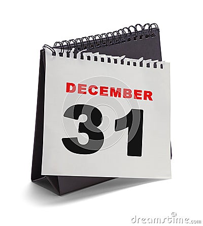 Dec 31 Calendar Page Stock Photo