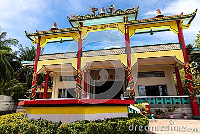 Chinese Bell Church scenery, Dumaguete city, Philippines, Dec 20, 2019 Editorial Stock Photo