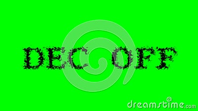 Dec Off smoke text effect green isolated background Stock Photo