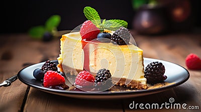 decadent cheesecake dessert food Cartoon Illustration