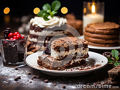 Decadent Vegan Chocolate Desserts: Irresistible Delights Stock Photo