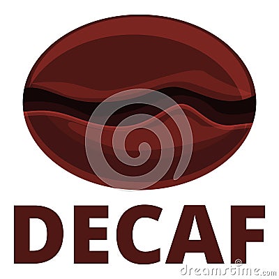 Decaf bean icon, cartoon style Vector Illustration