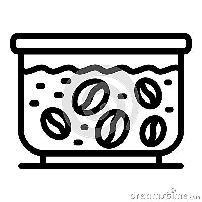 Decaf beans icon, outline style Vector Illustration