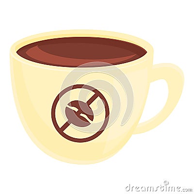 Decaf coffee cup icon, cartoon style Vector Illustration