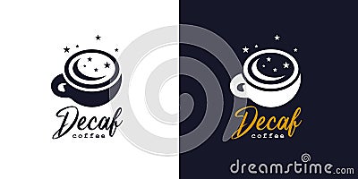 Decaf coffee logo Vector Illustration