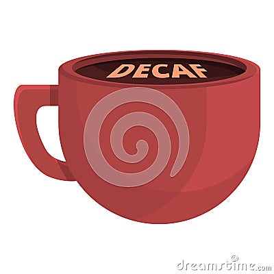 Decaf cup icon, cartoon style Vector Illustration