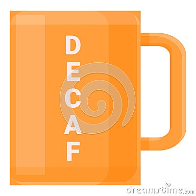 Decaf mug icon, cartoon style Vector Illustration