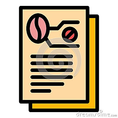 Decaf report icon color outline vector Vector Illustration