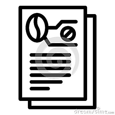 Decaf report icon, outline style Vector Illustration
