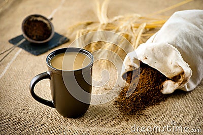 Decaffeinated coffee with milk Stock Photo